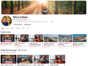 Vader en zoon op YouTube